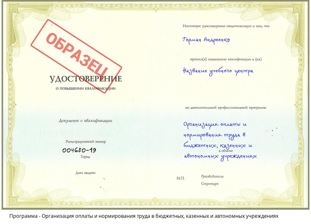 Организация оплаты и нормирования труда в бюджетных, казенных и автономных учреждениях Рубцовск
