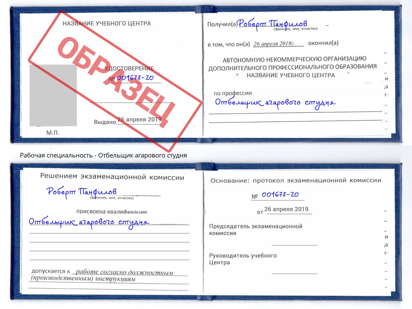 Отбельщик агарового студня Рубцовск