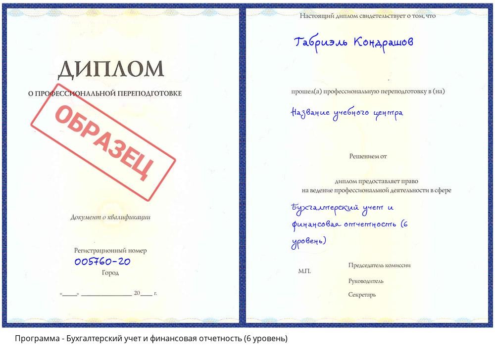 Бухгалтерский учет и финансовая отчетность (6 уровень) Рубцовск