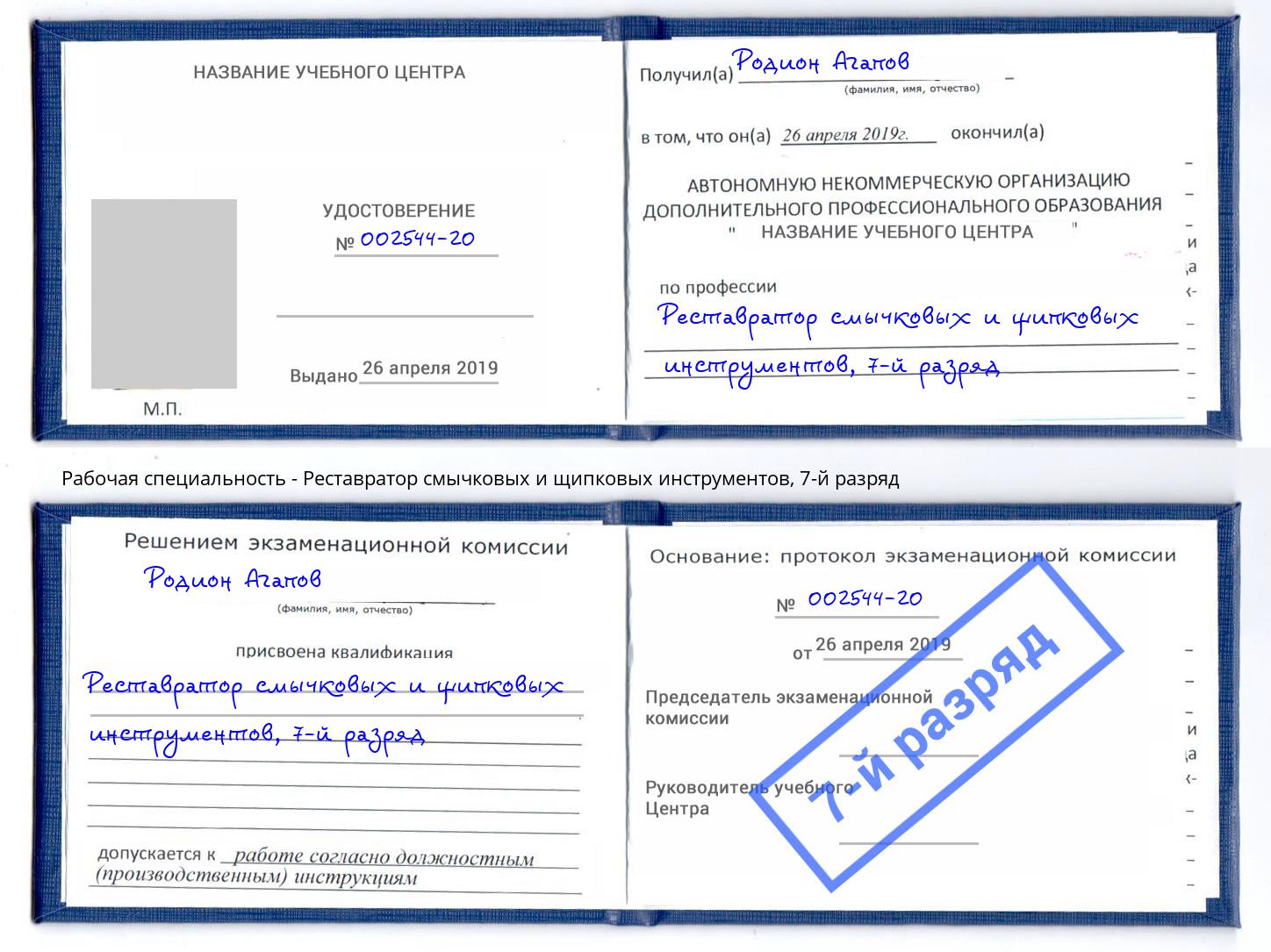 корочка 7-й разряд Реставратор смычковых и щипковых инструментов Рубцовск